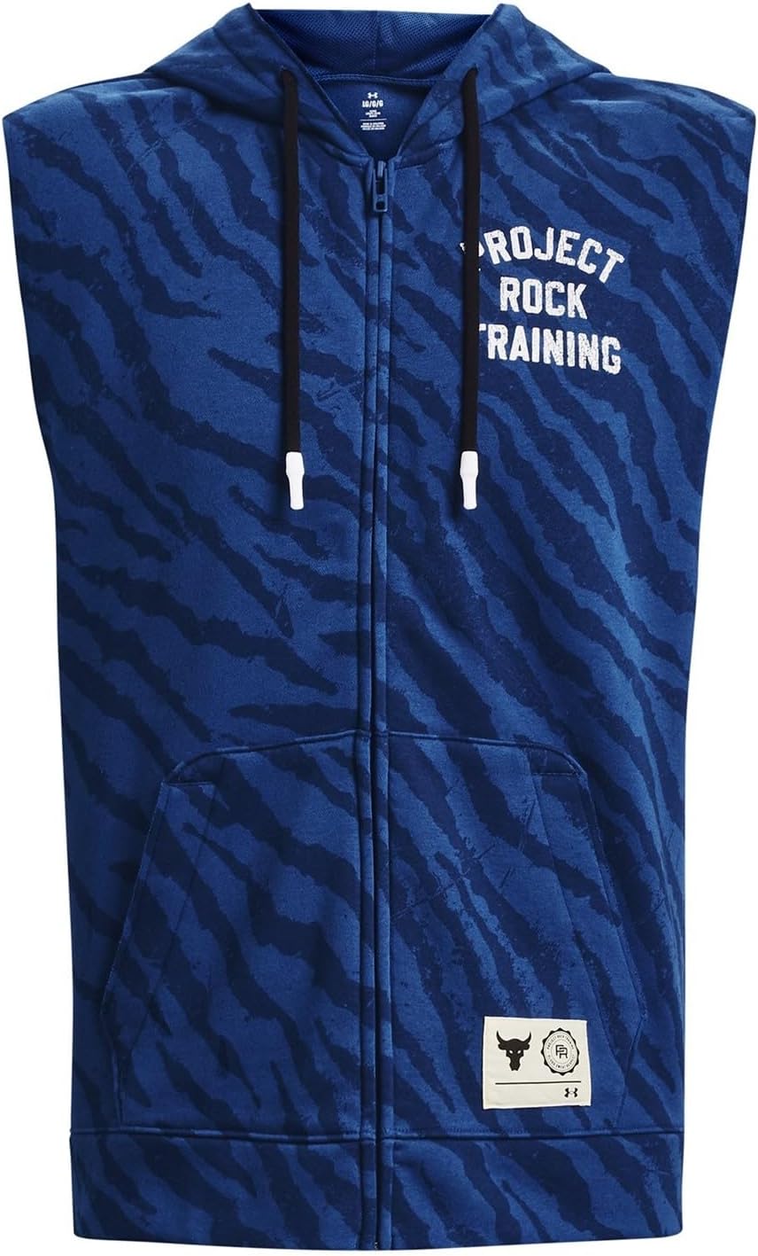 Project Rock Rival Fleece Printed Men's Sleeveless Full-Zip 1377444-471