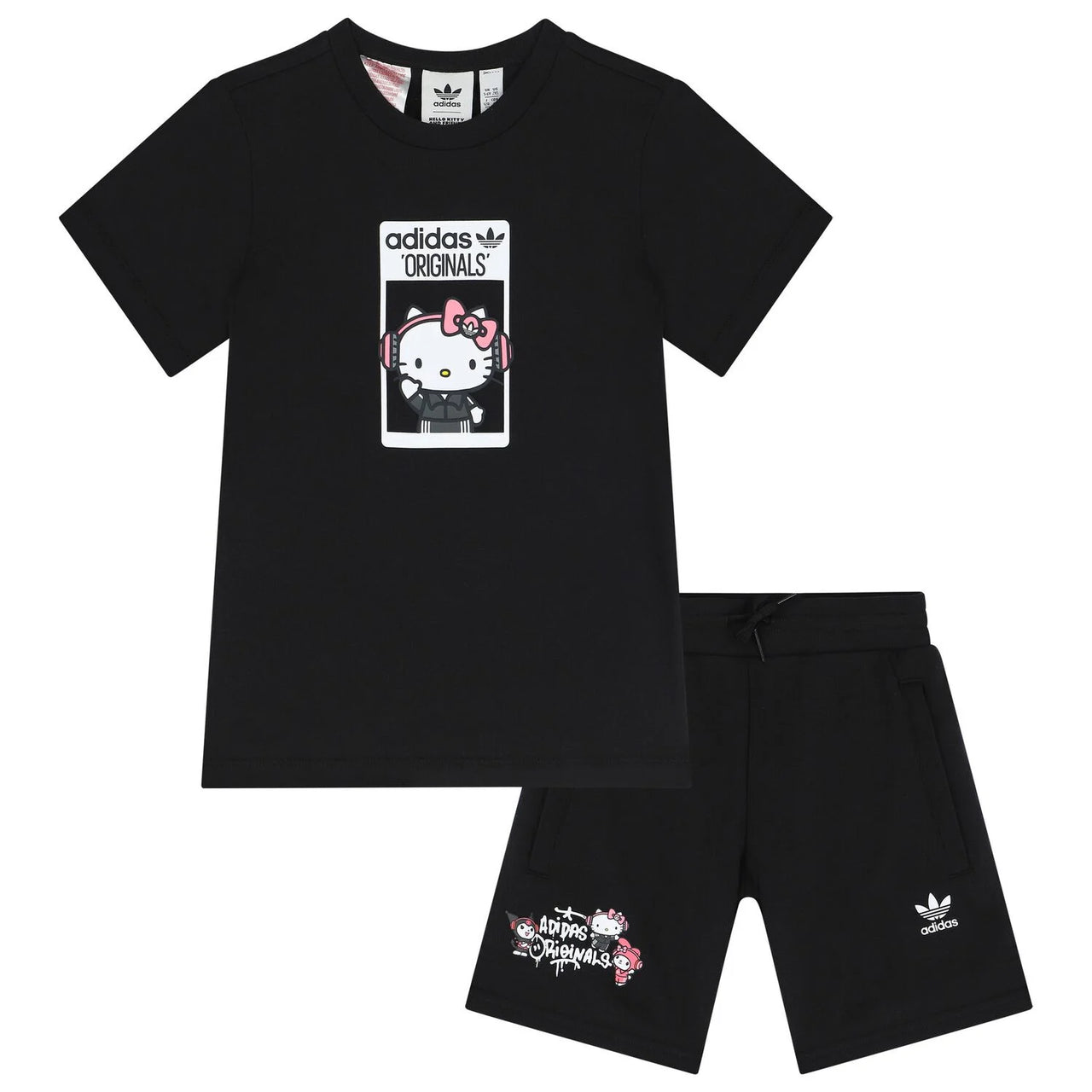 Kid's Black Hello Kitty Shorts Set IR9753