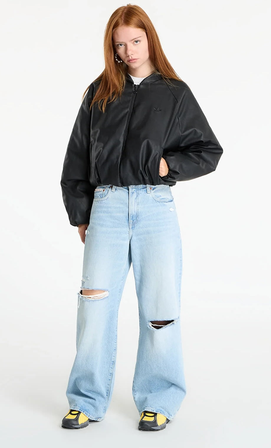Women's Adidas Originals Pleather Bomber Synthetic Down Jacket JX5332