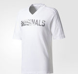 ADIDAS Originals Men White L.A. Printed V-Neck T-shirt BP8974